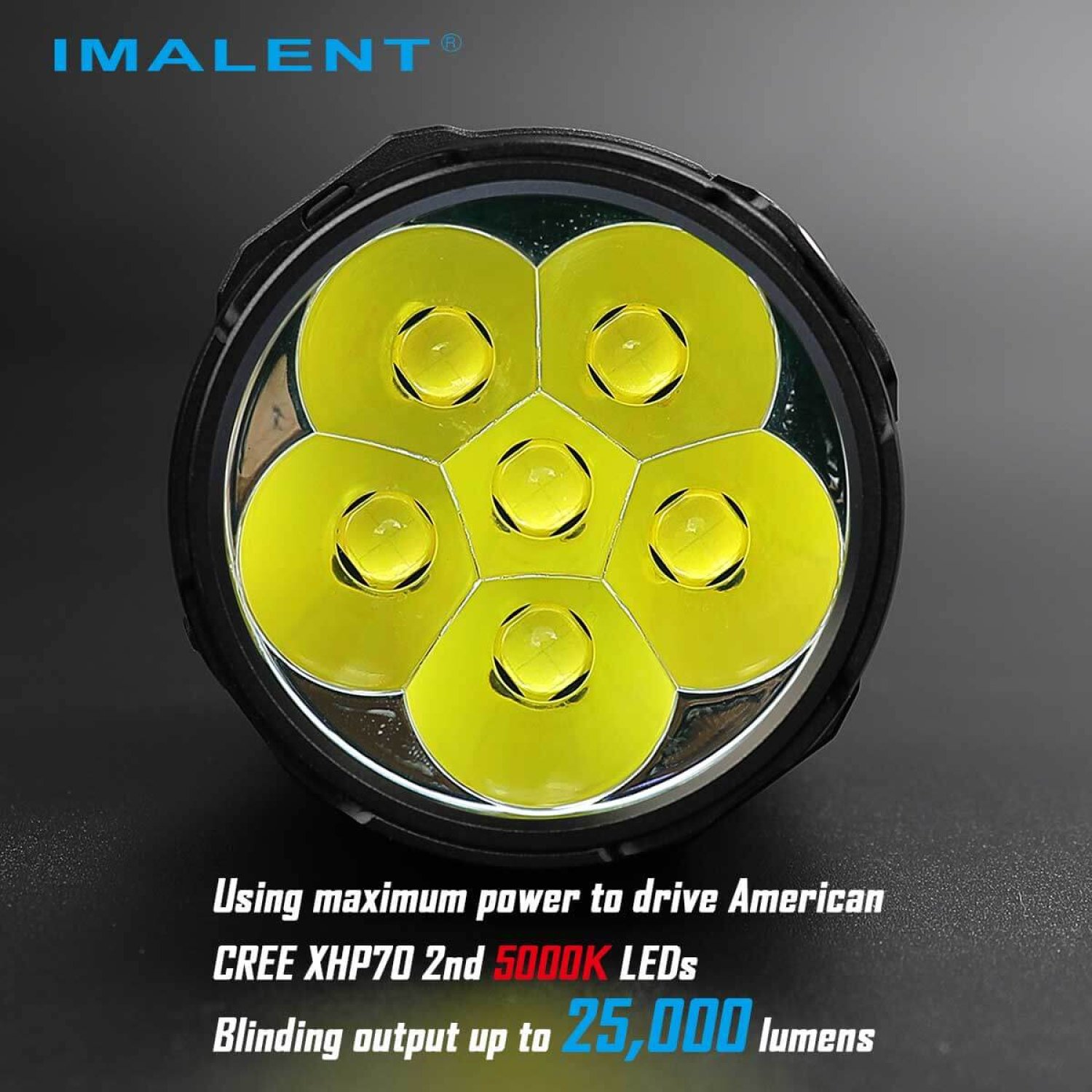 IMALENT MS06W LED Taschenlampe Taktische Taschenlampe 25.000 Lumen Warmweißes 